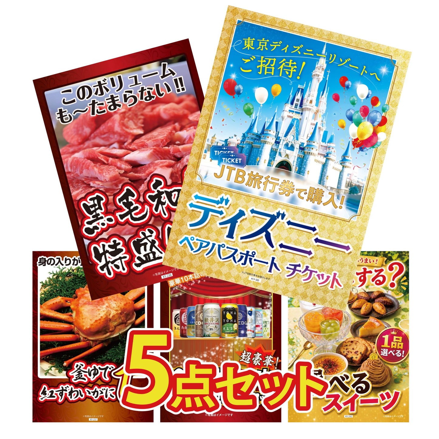 ディズニーチケット 5点セット(KY-102b)