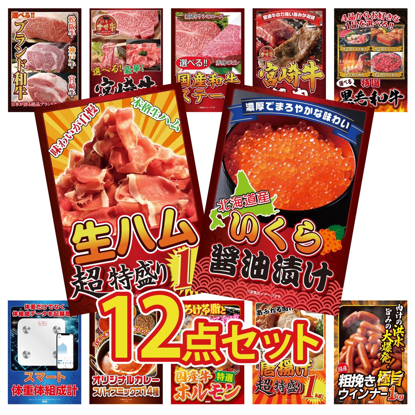 北海道 いくら醤油漬け（200ｇ）12点セット