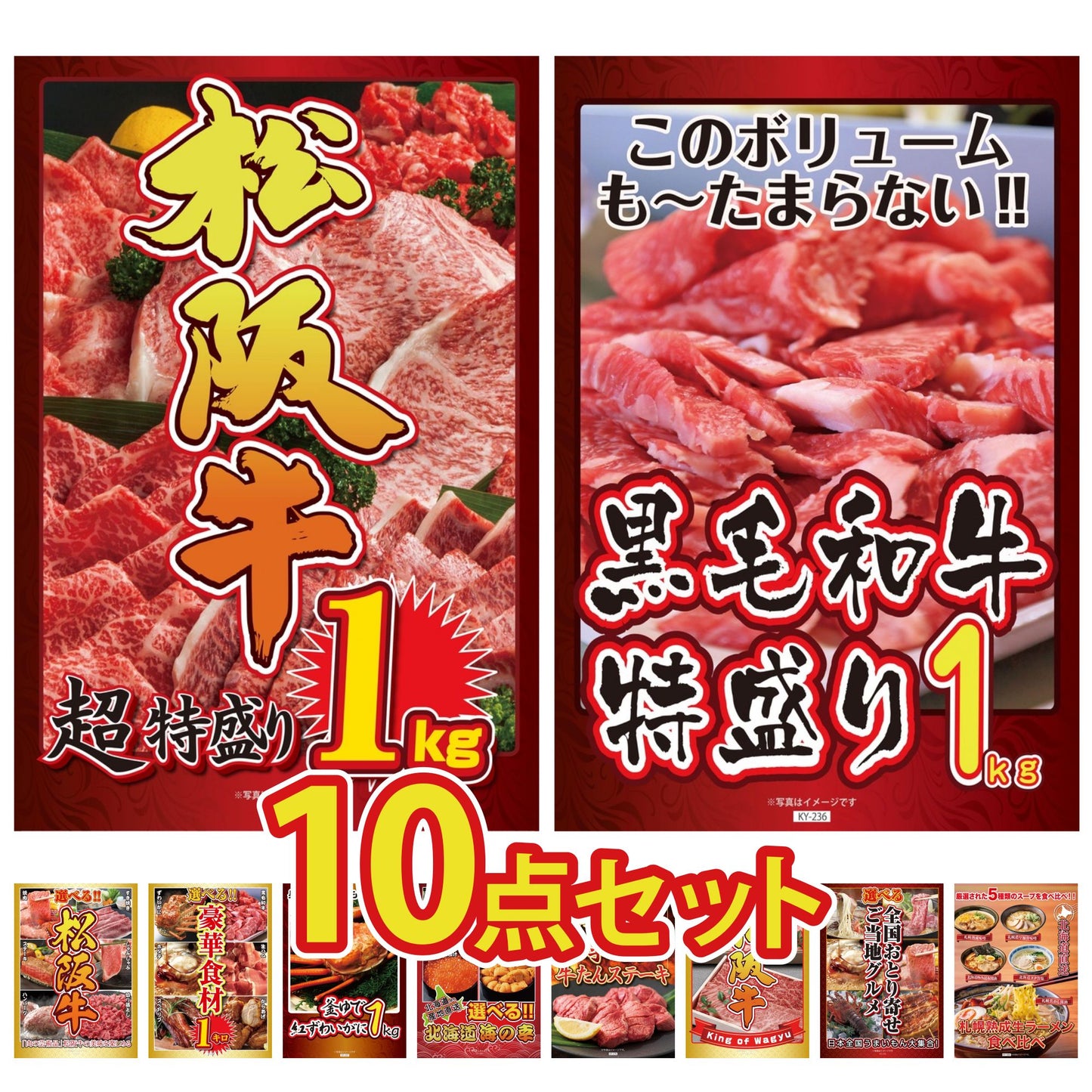 松阪牛 1kg 10点セット(KY-221)