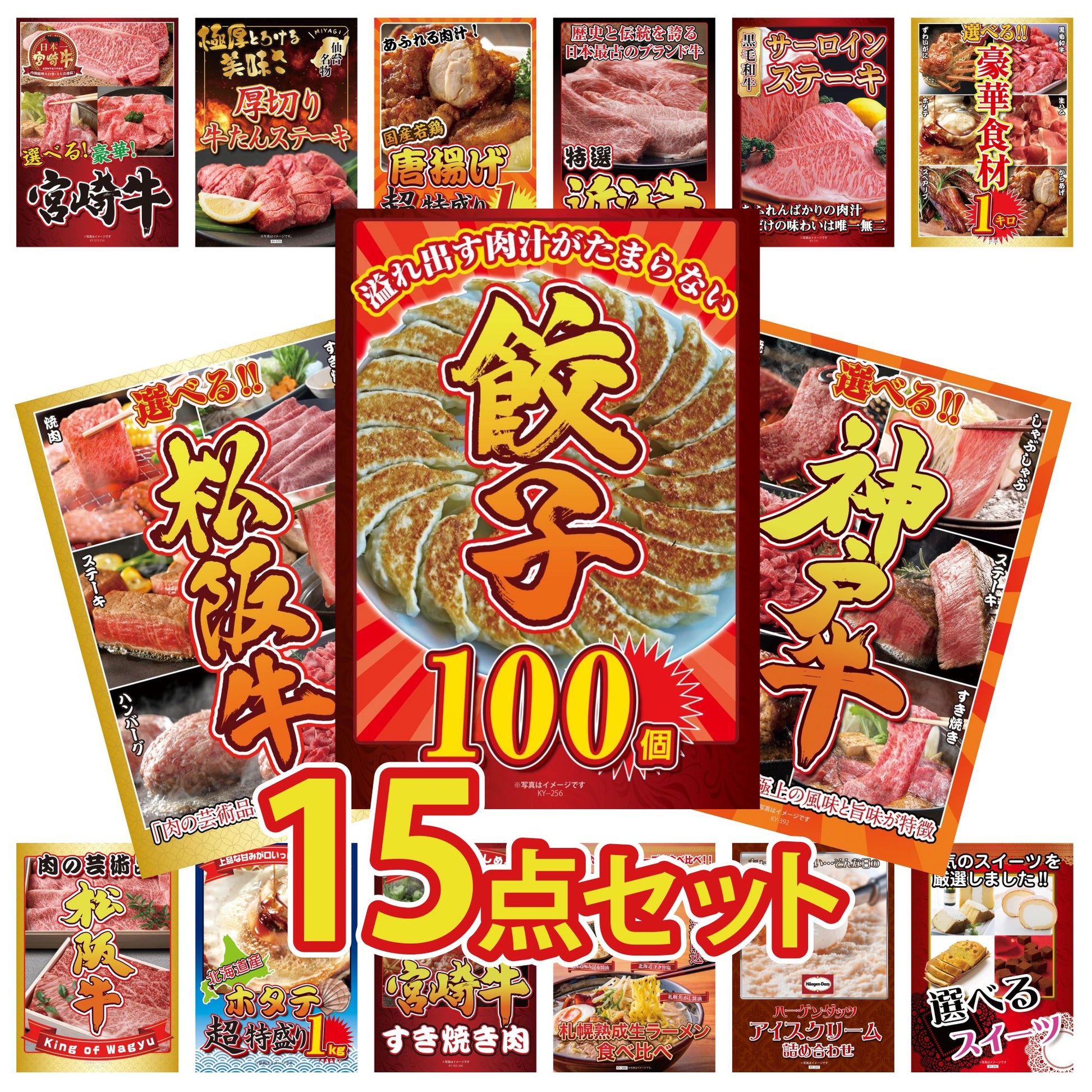 餃子100個(10個入×10) 15点セット(KY-256)