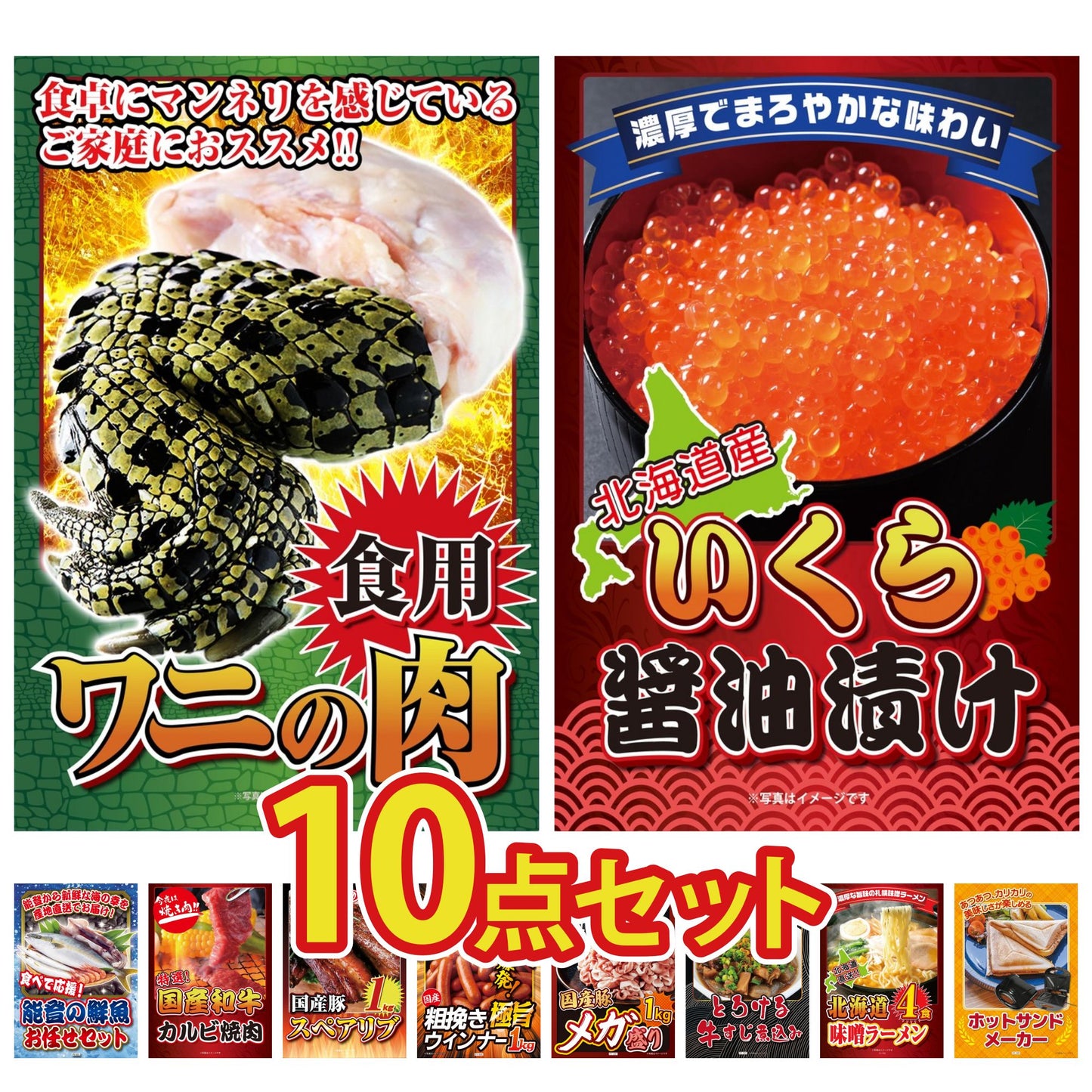食用ワニの肉(前足・後ろ足)10点セット