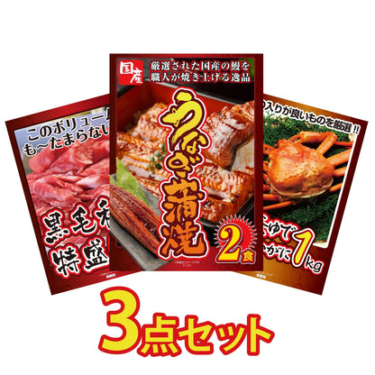 国産 うなぎ蒲焼 3点セット(KY-305a2)