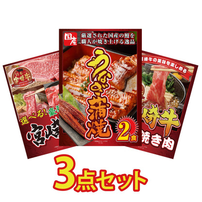 国産 うなぎ蒲焼(120g×2) 3点セット(KY-305)