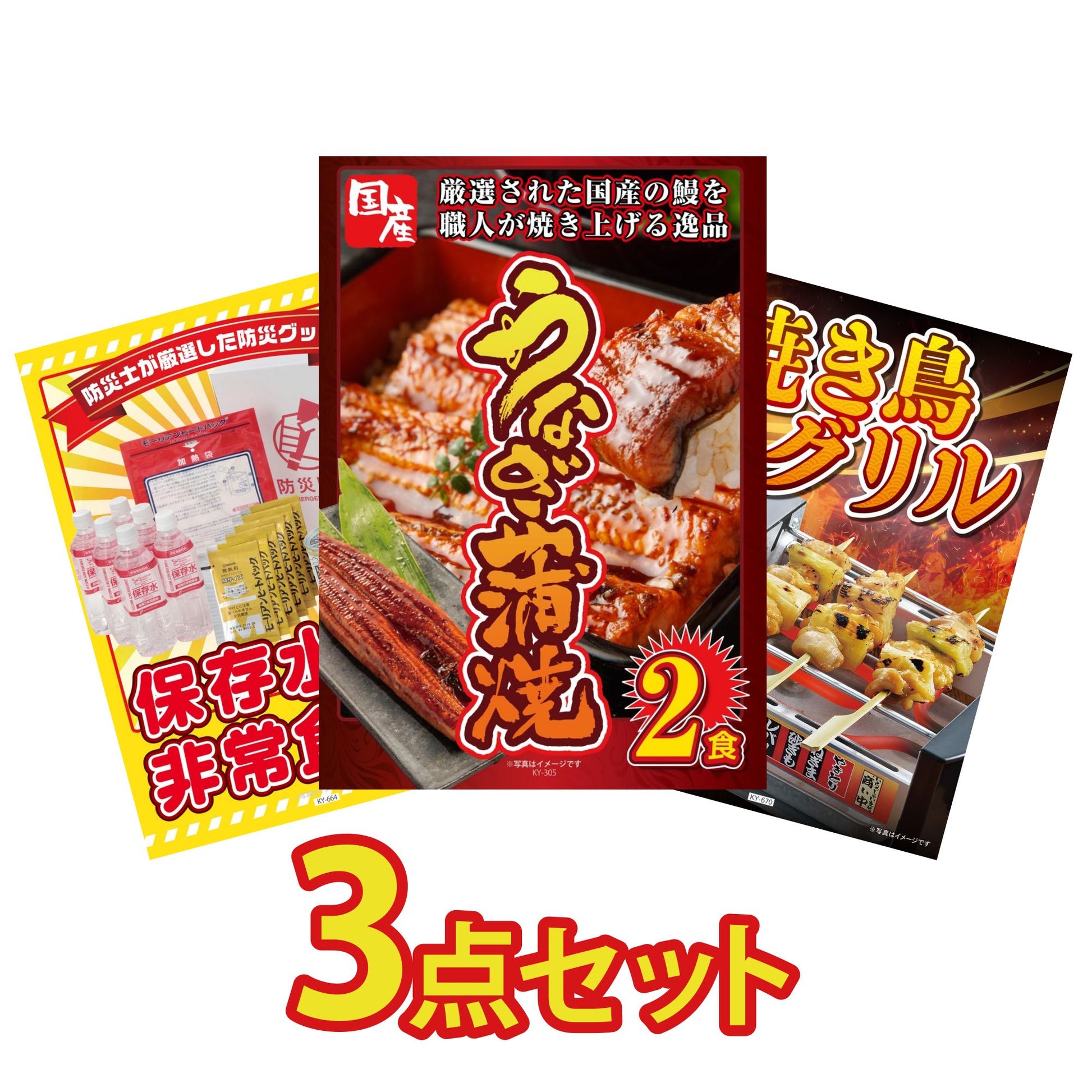 国産 うなぎ蒲焼(120g×2) 3点セット(KY-305)