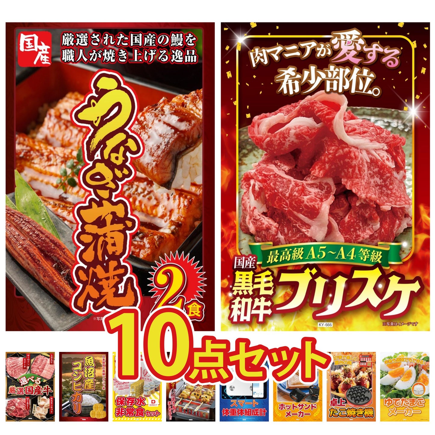 国産 うなぎ蒲焼(120g×2) 10点セット(KY-305)