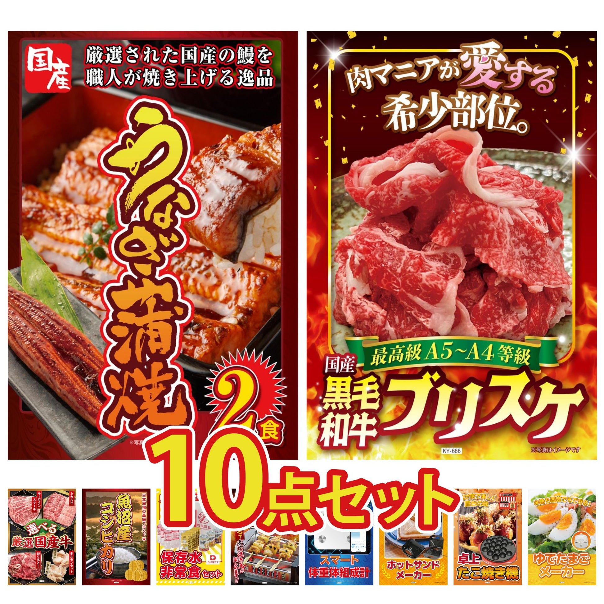 国産 うなぎ蒲焼(120g×2) 10点セット(KY-305)