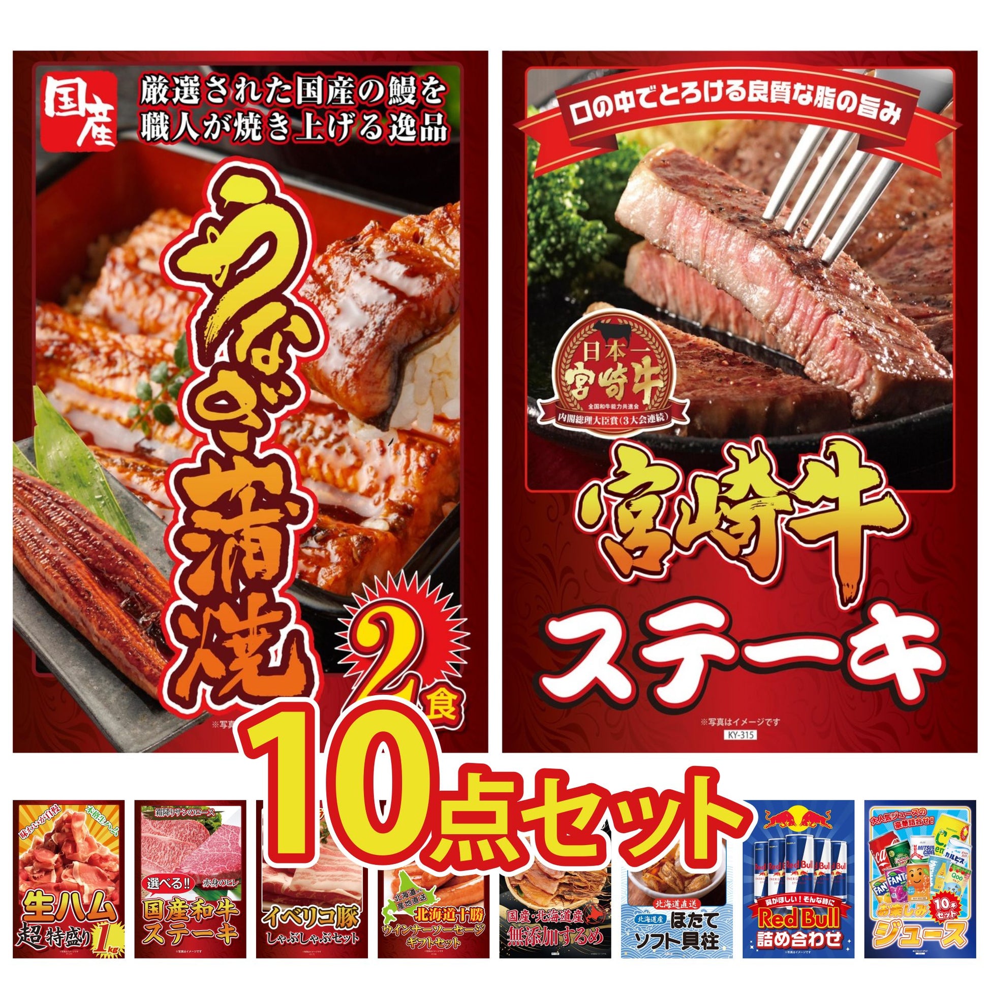 国産 うなぎ蒲焼(120g×2) 10点セット(KY-305)