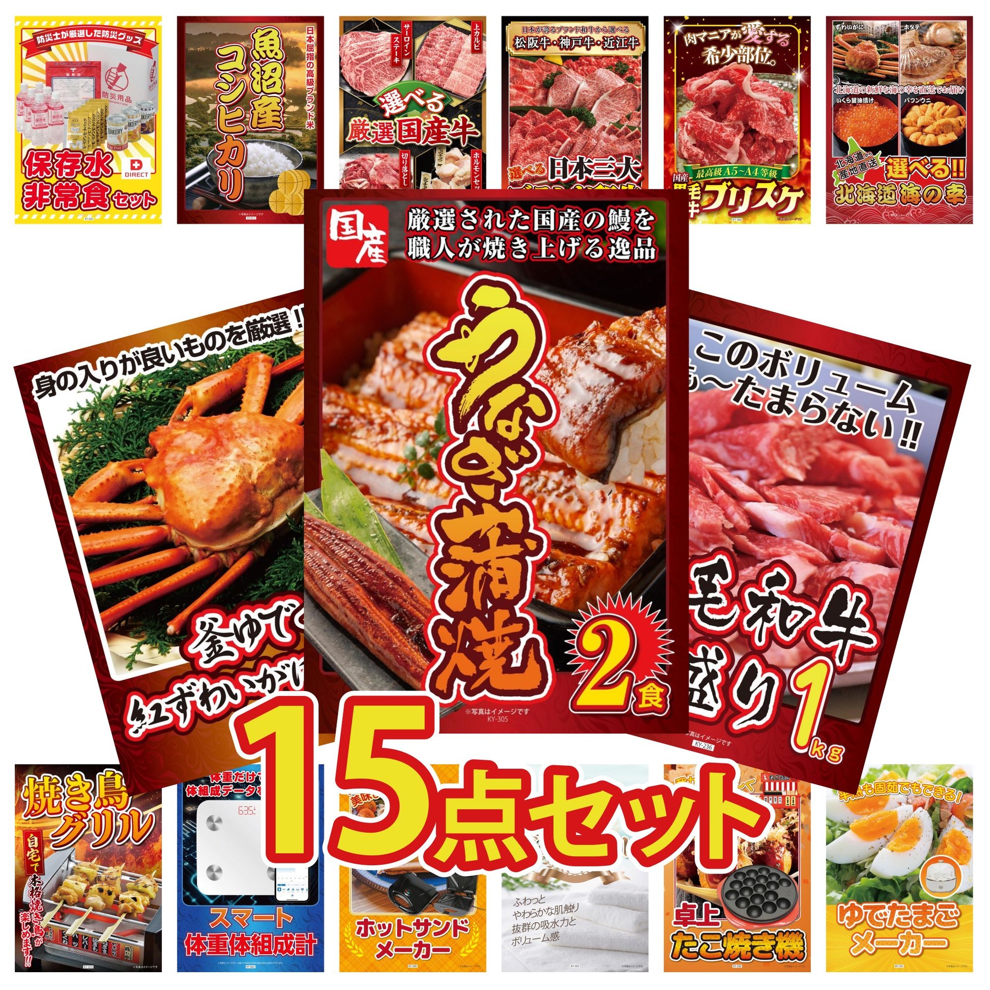 国産 うなぎ蒲焼(120g×2) 15点セット(KY-305)