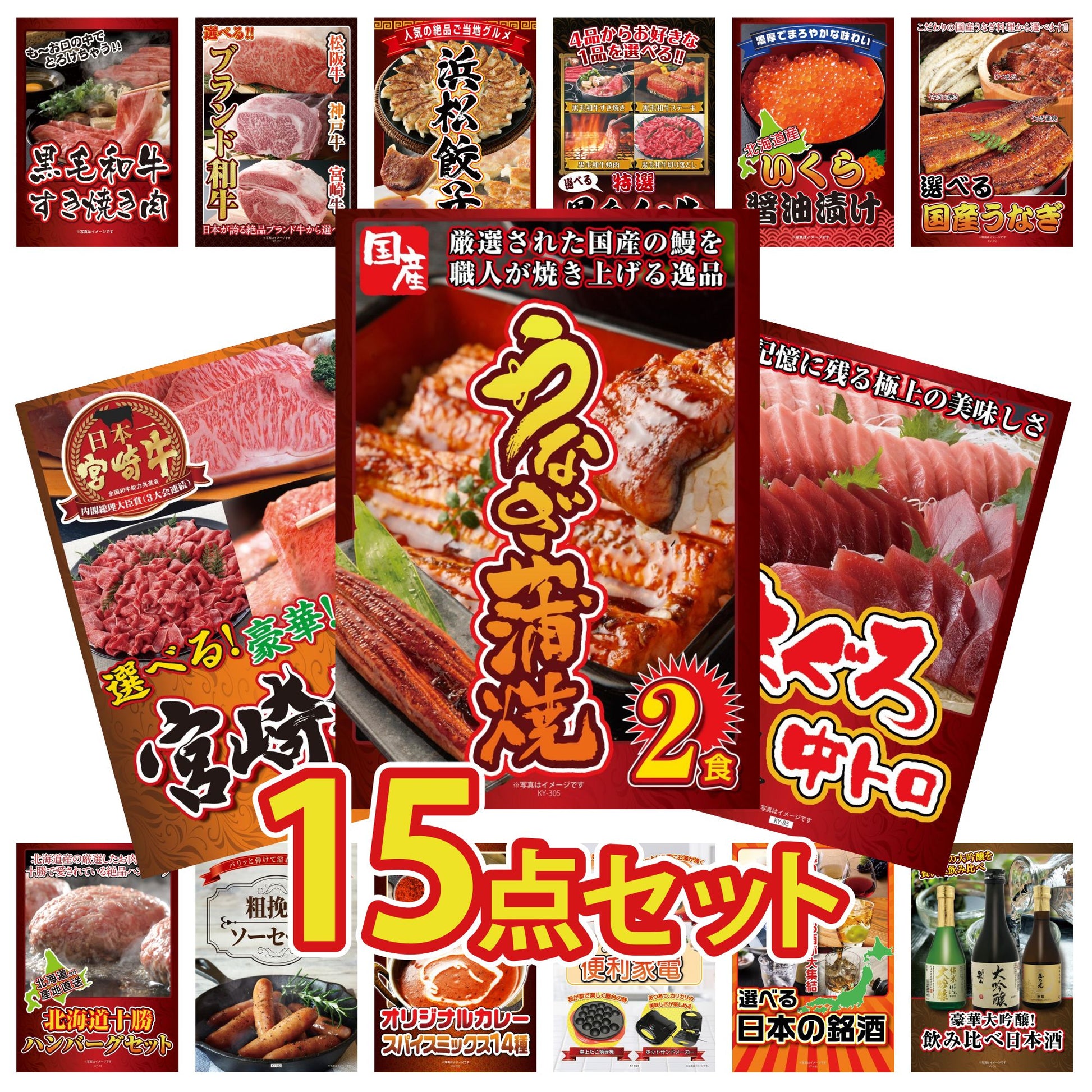 国産 うなぎ蒲焼(120g×2) 15点セット(KY-305)