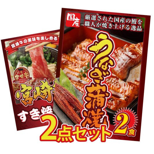 国産 うなぎ蒲焼(120g×2) 2点セット(KY-305)