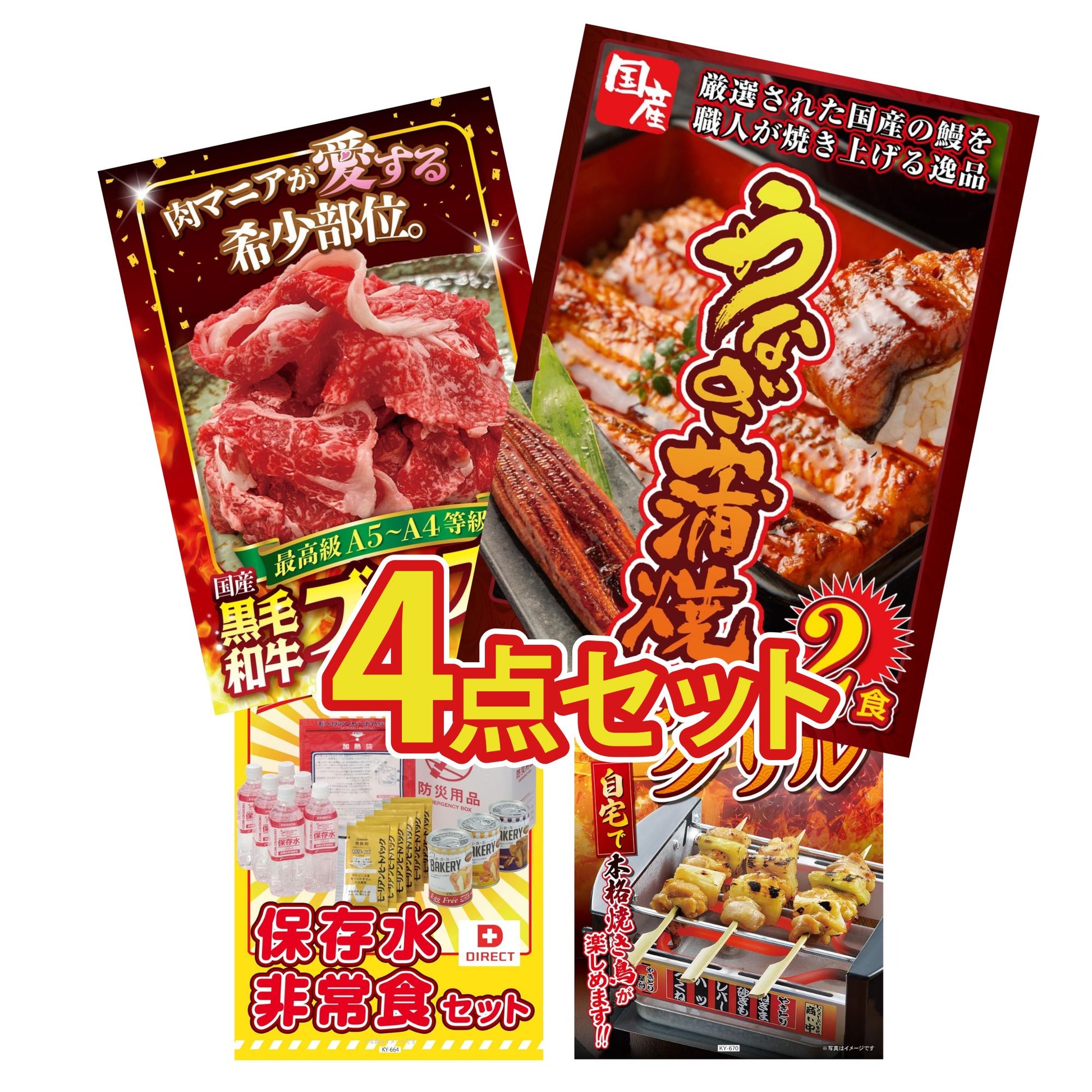 国産 うなぎ蒲焼(120g×2) 4点セット(KY-305)