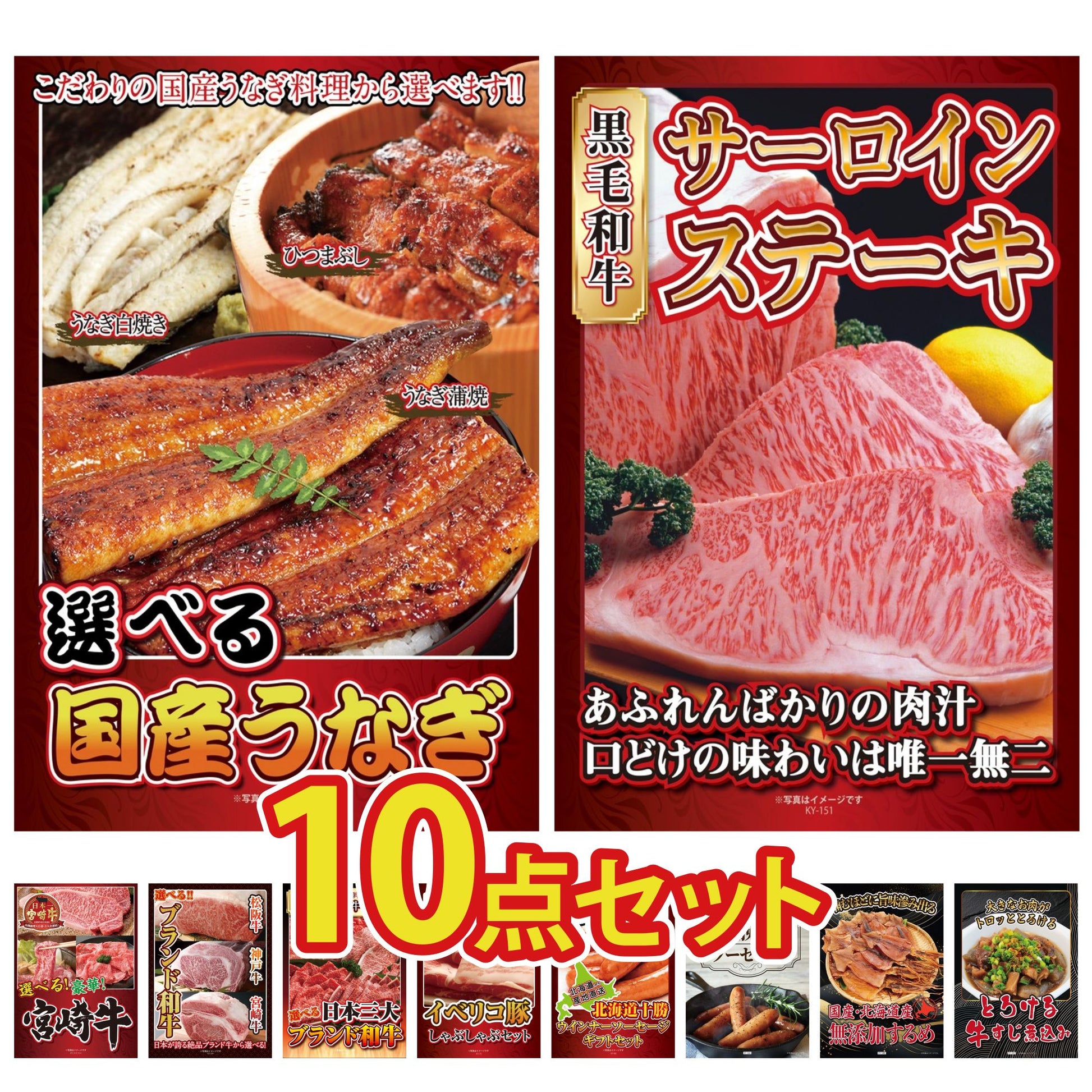 選べる国産うなぎ10点セット