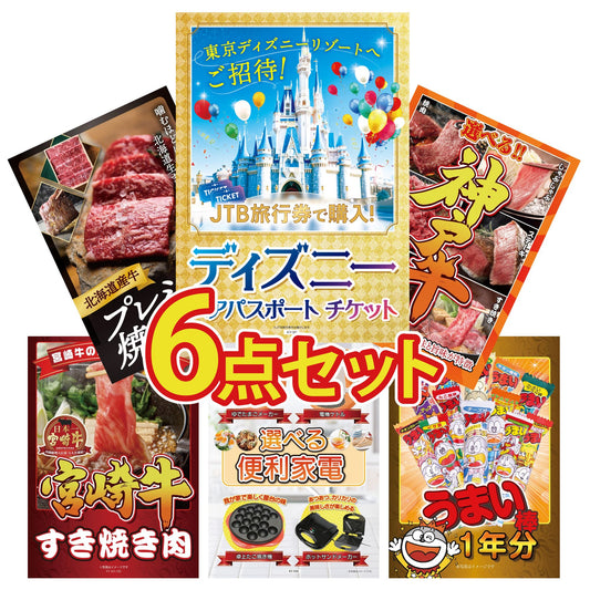 ディズニーペアチケット(JTB旅行券18,000円分)6点セット