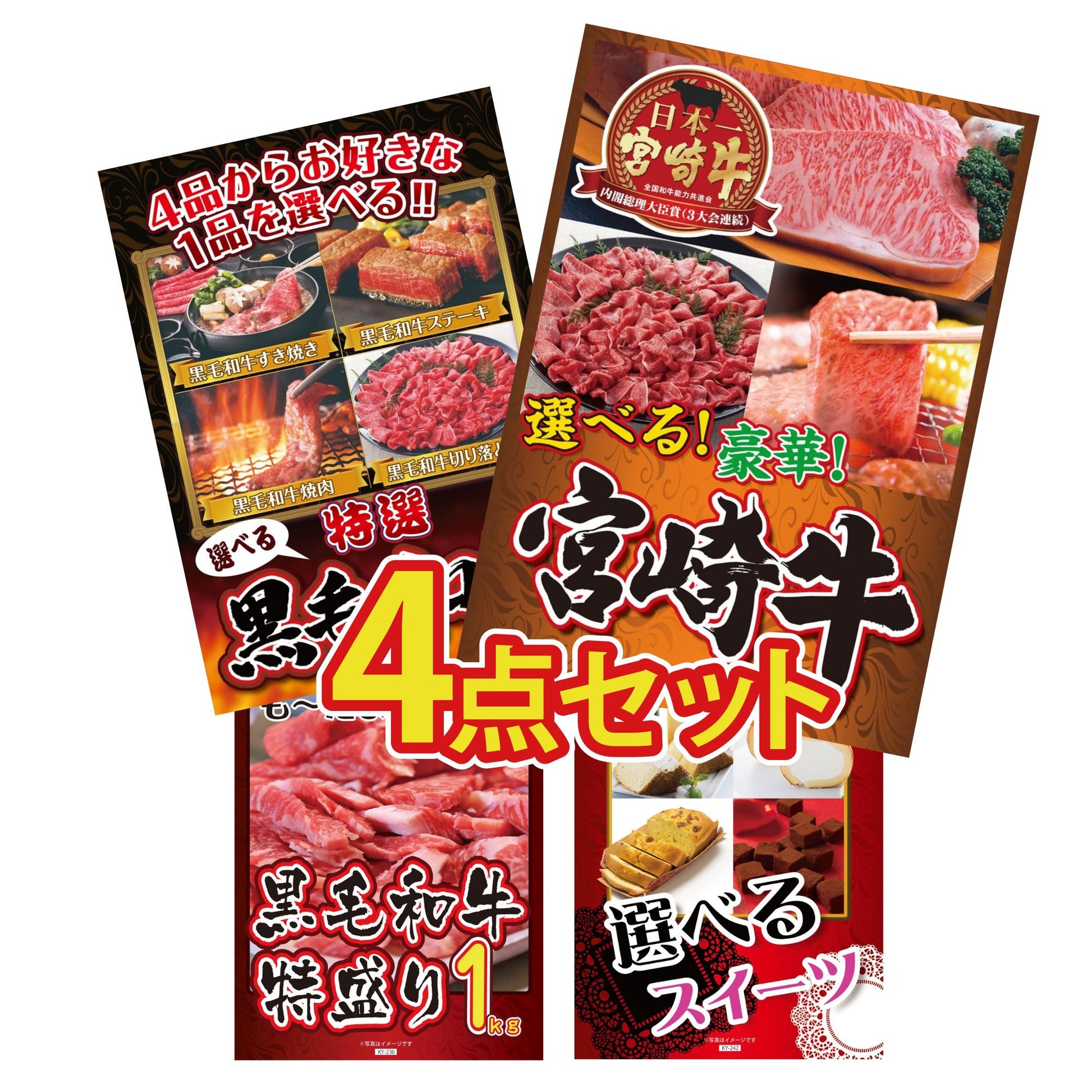 選べる宮崎牛 Bコース4点セット