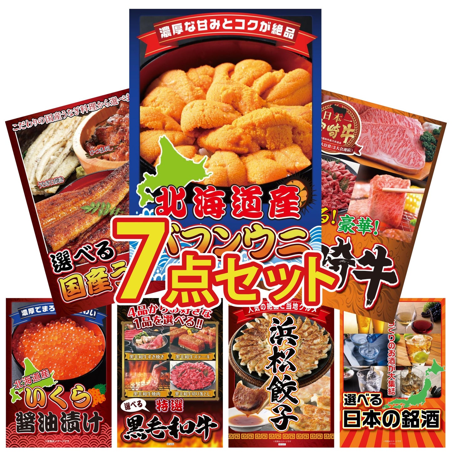 北海道 塩水バフンウニ(100g) 7点セット(KY-317)