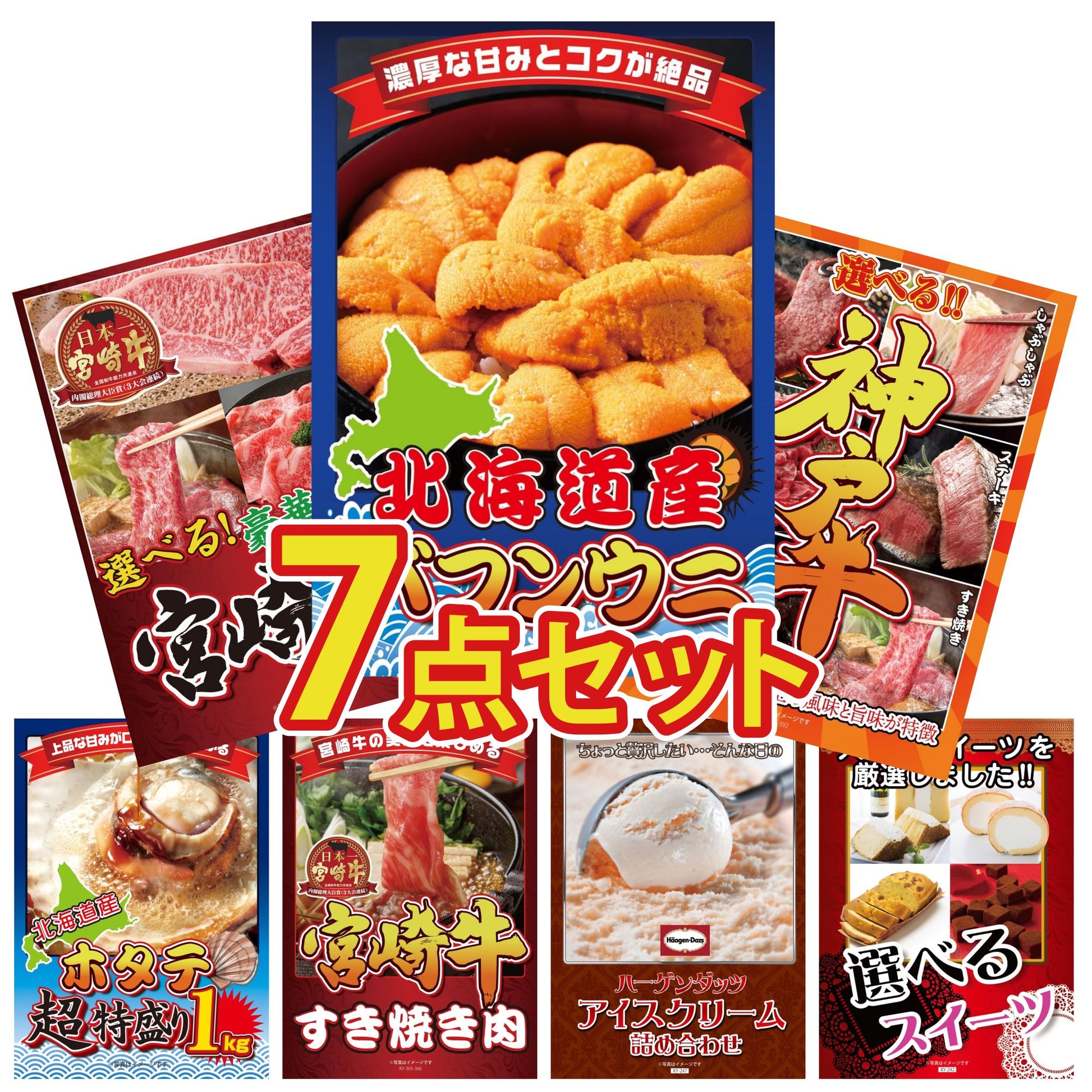 北海道 塩水バフンウニ(100g) 7点セット(KY-317)