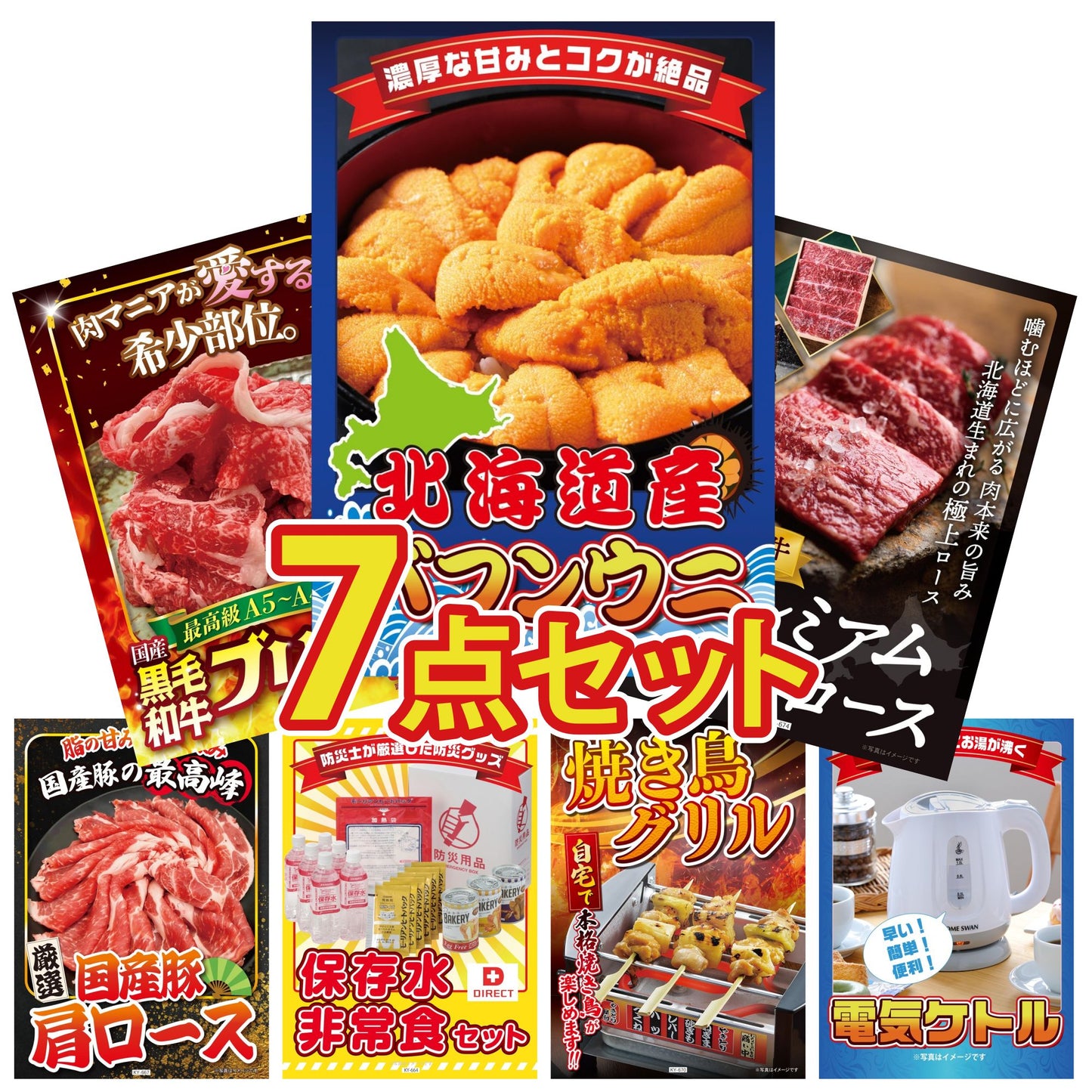 北海道 塩水バフンウニ(100g) 7点セット(KY-317)