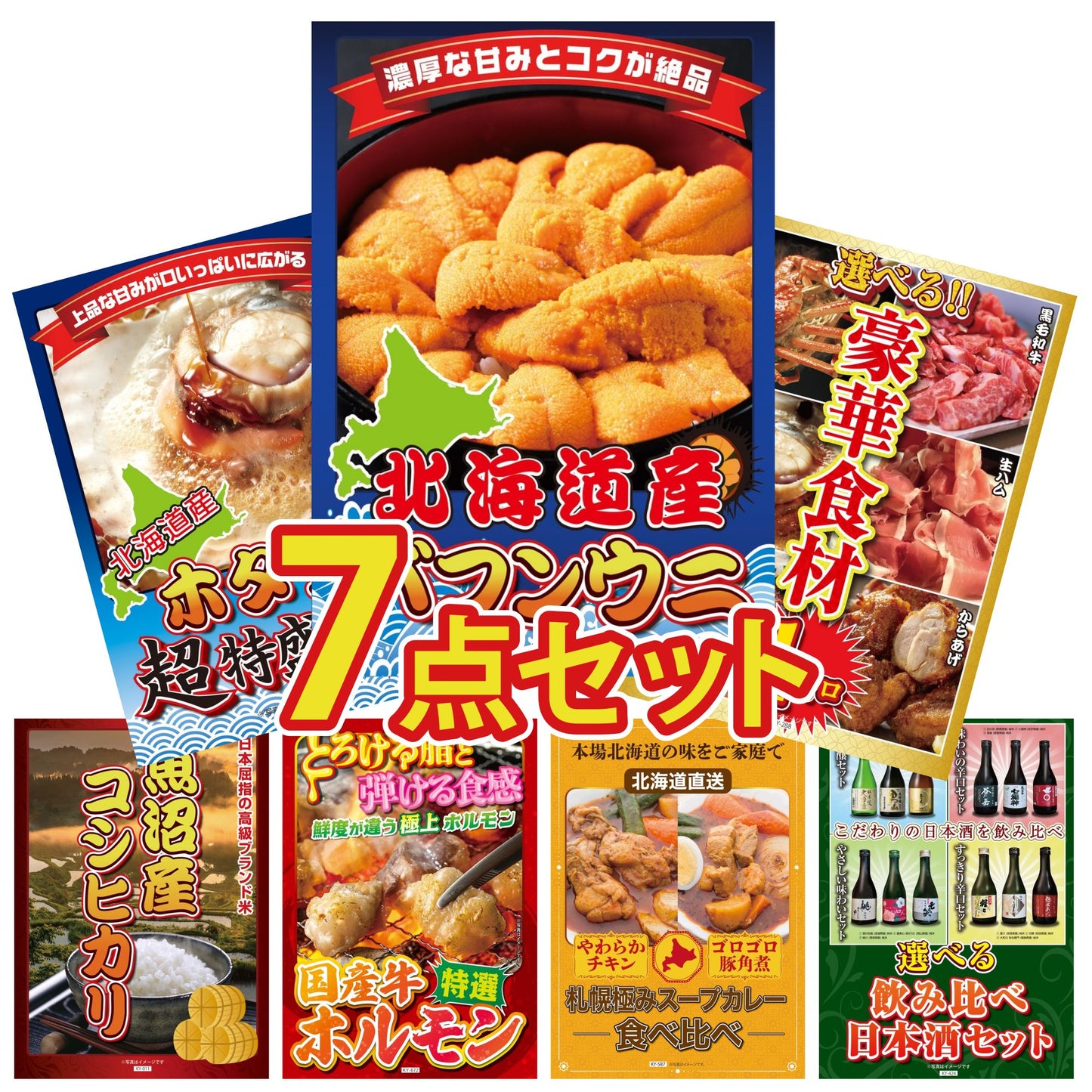 北海道 塩水バフンウニ(100g)7点セット