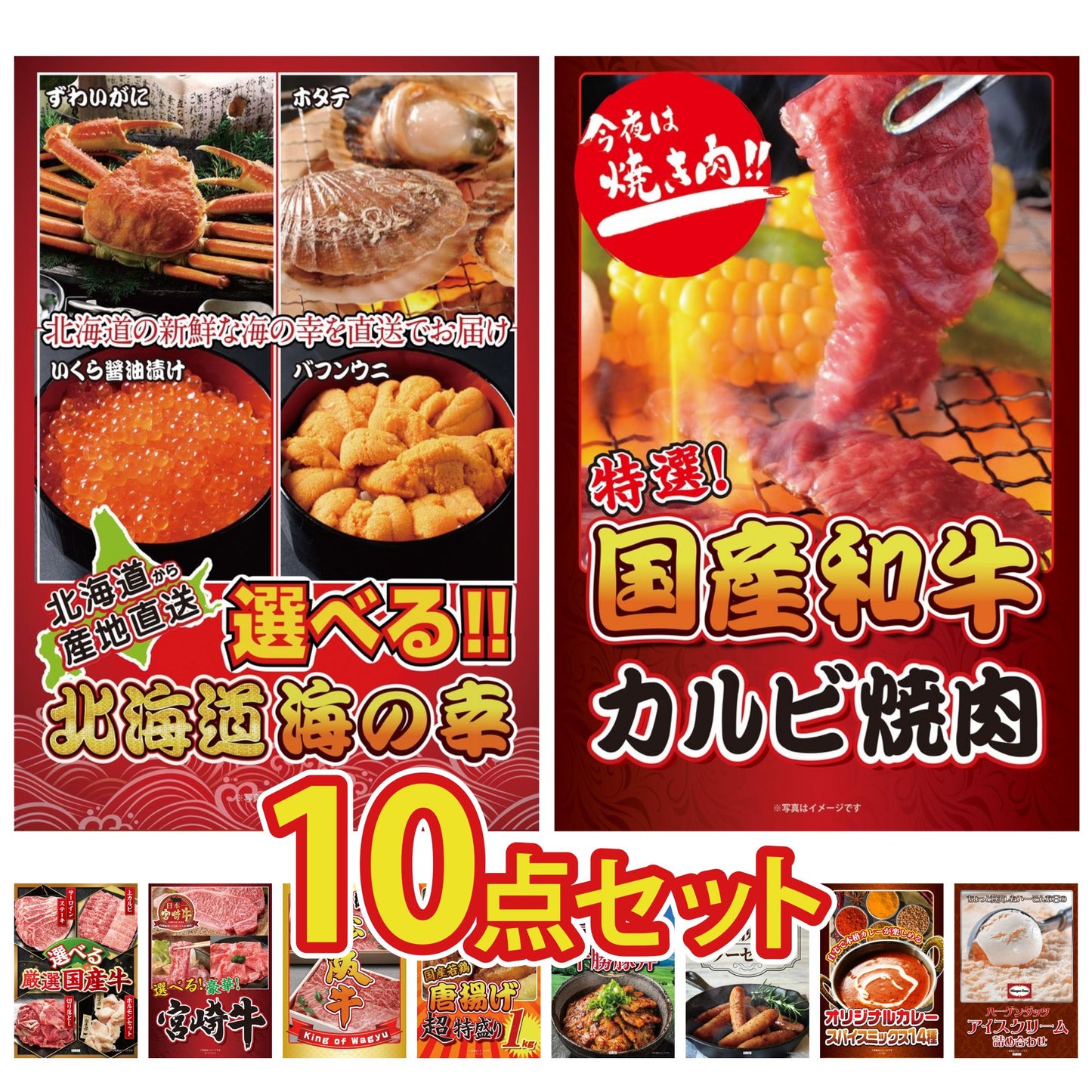 選べる北海道海の幸10点セット