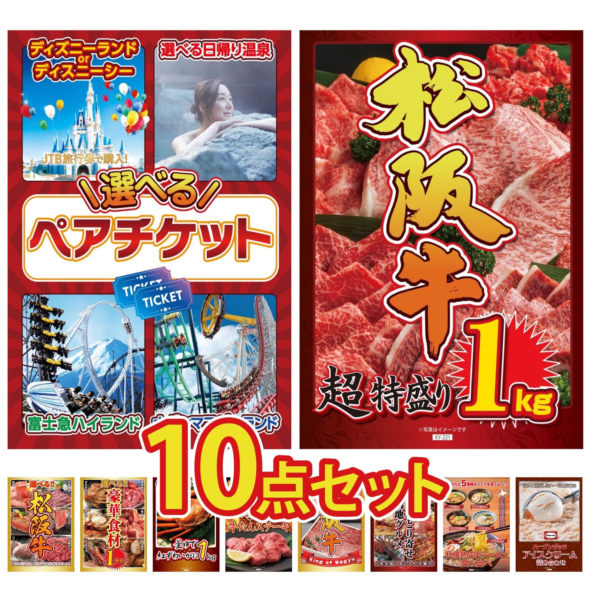 選べるテーマパークペアチケット 10点セット(KY-651)