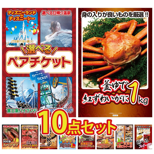 選べるテーマパークペアチケットが目玉の10点セット (KY-651d5)
