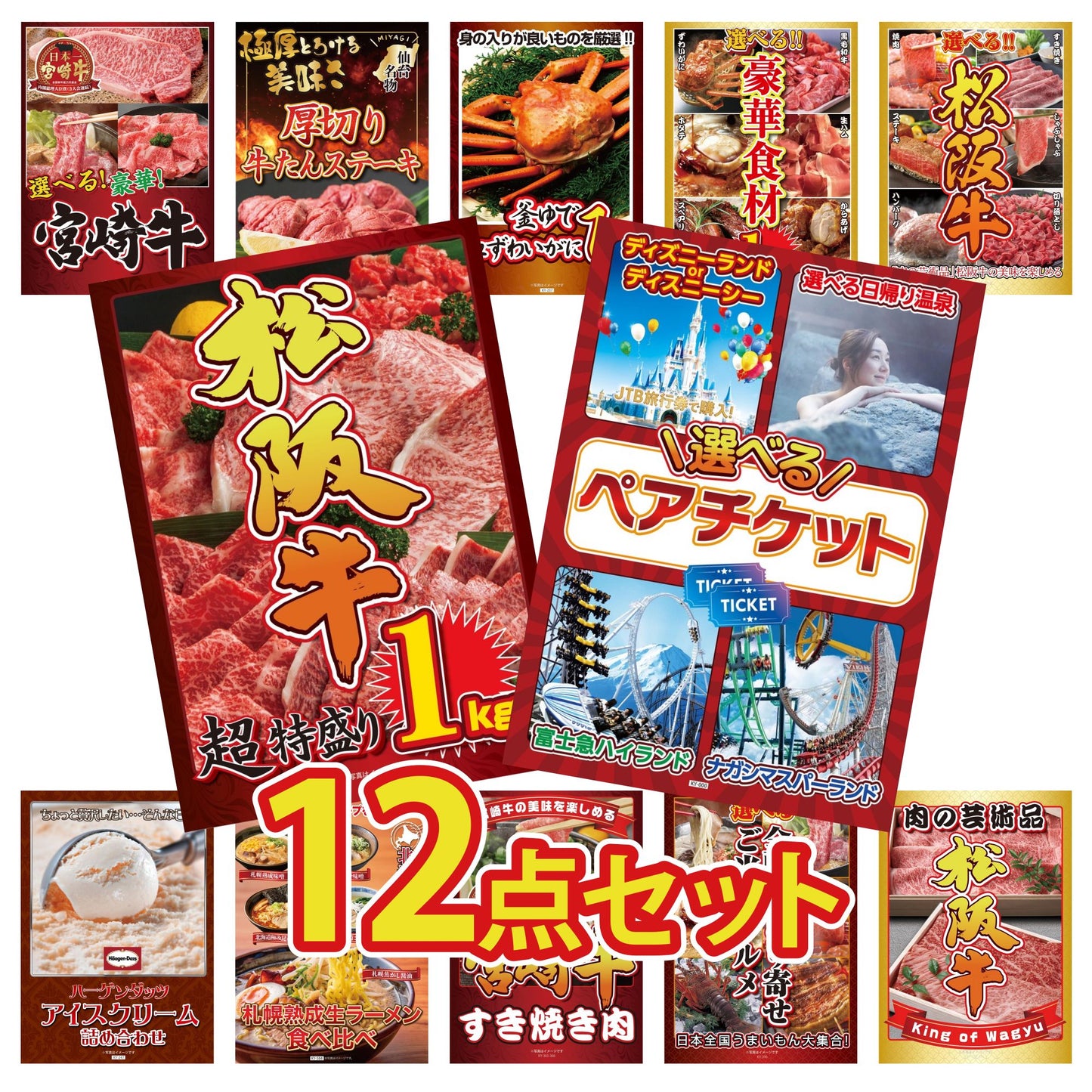 選べるテーマパークペアチケット 12点セット(KY-651)