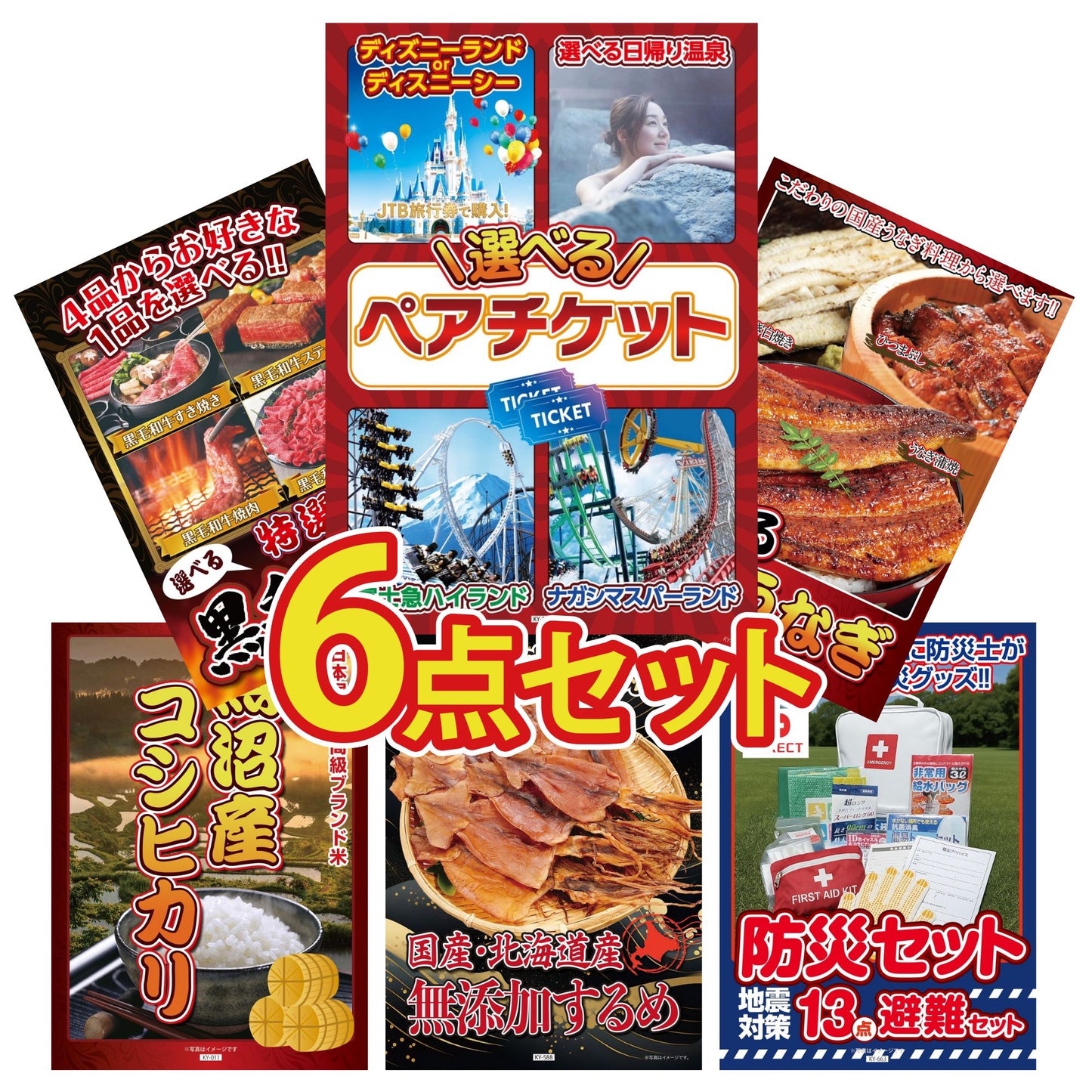 選べるテーマパークペアチケット6点セット