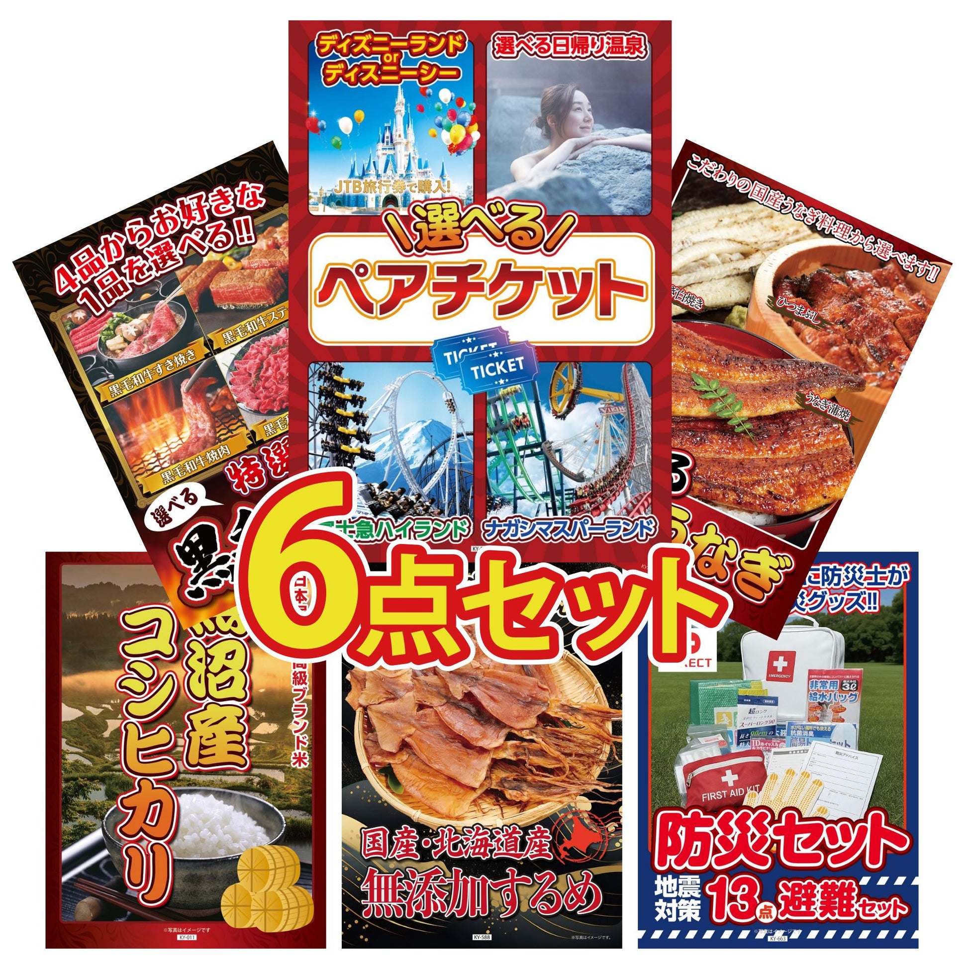 選べるテーマパークペアチケット6点セット