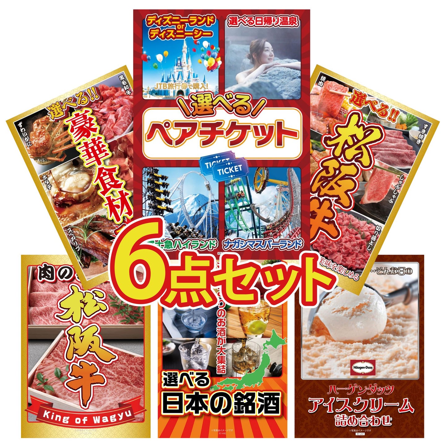 選べるテーマパークペアチケット6点セット