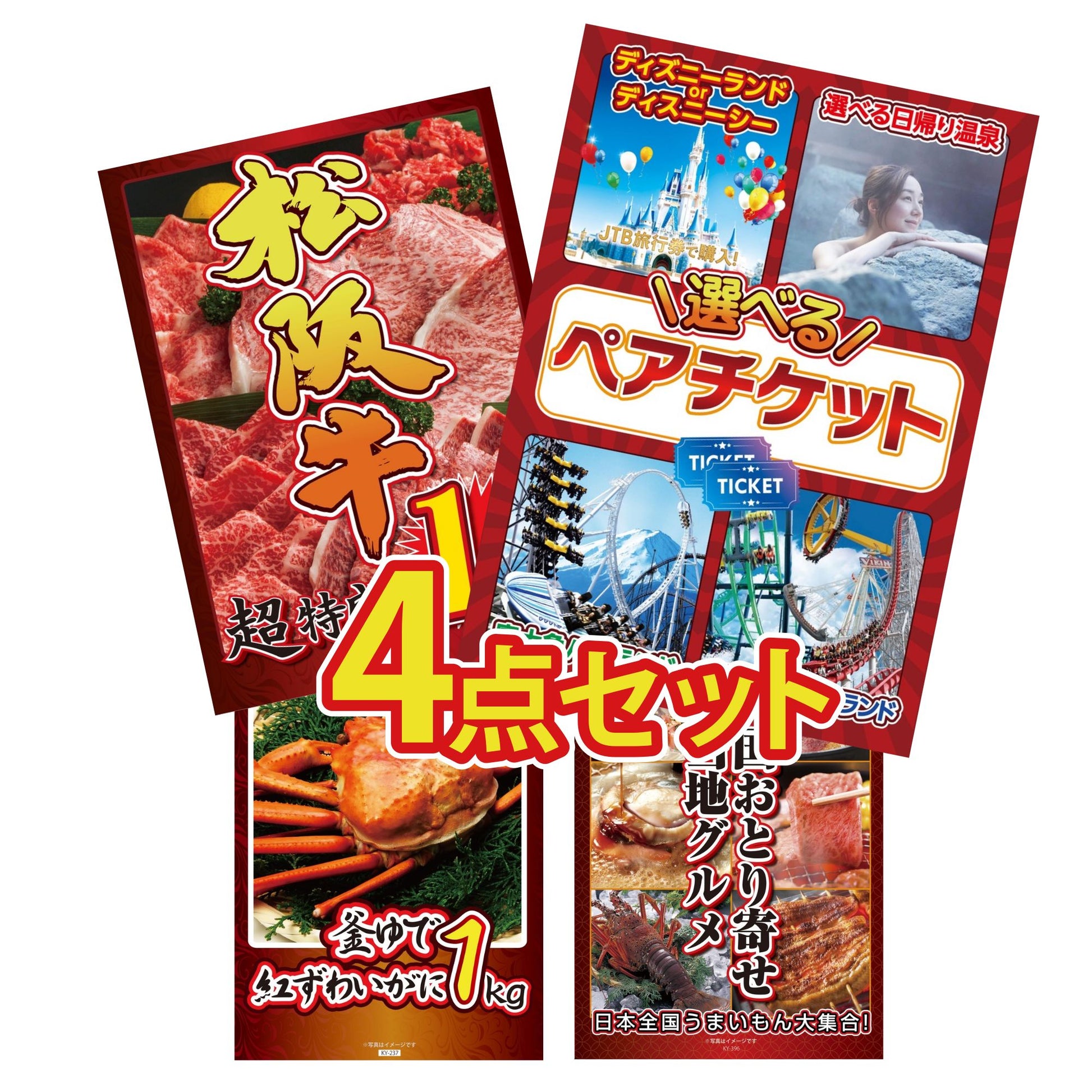 選べるテーマパークペアチケット 4点セット(KY-651)