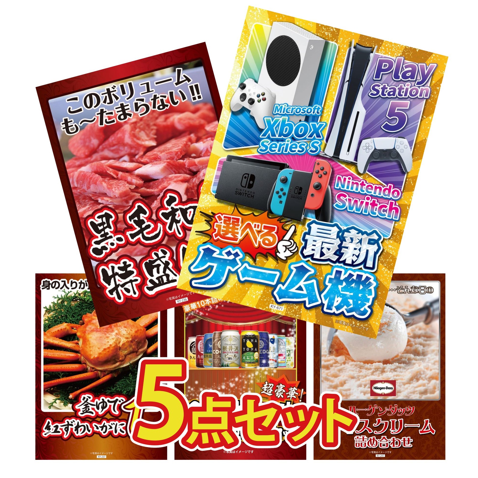 選べる最新ゲーム機が目玉の5点セット (KY-671b7)