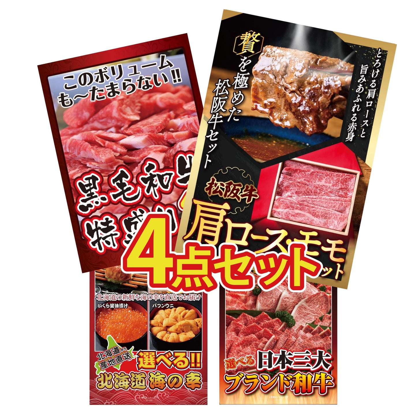 松阪牛 肩ロース・モモセット 4点セット(KY-673y1)