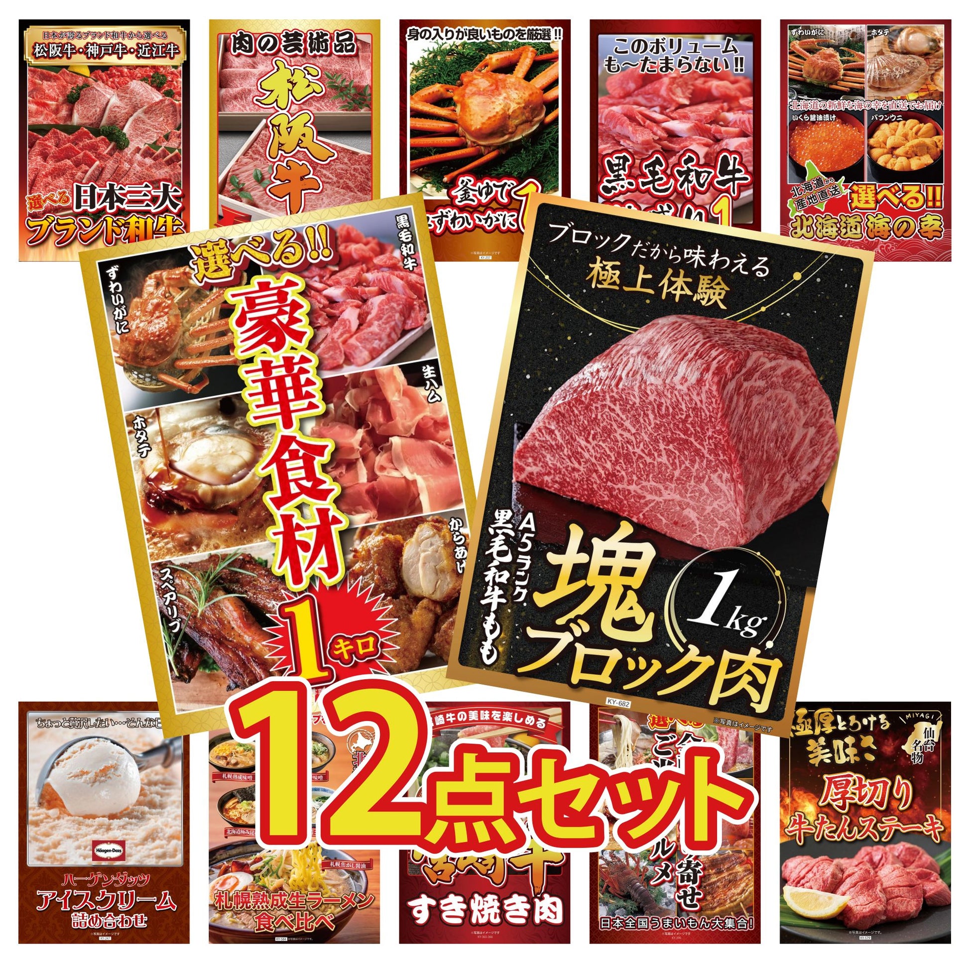 黒毛和牛もも 塊ブロック肉 1kg 12点セット(KY-682i1)