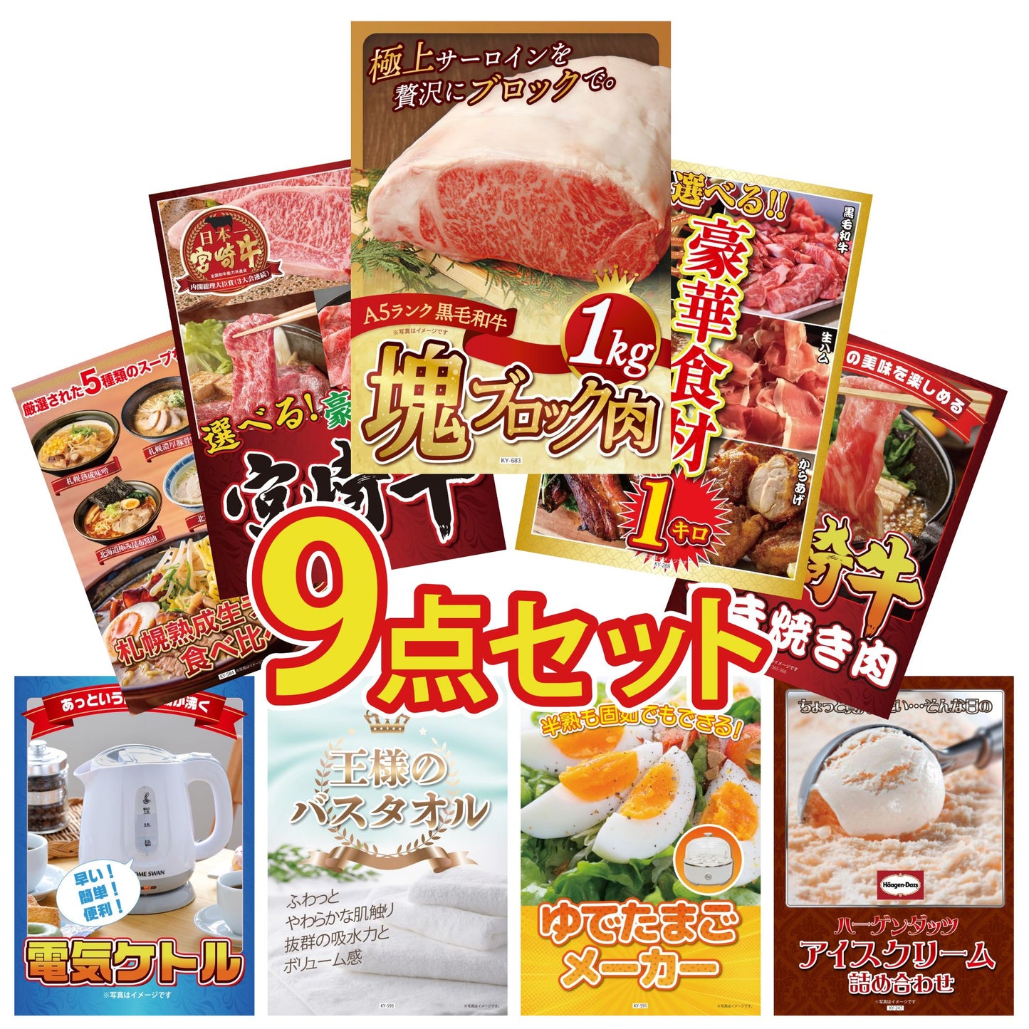 黒毛和牛サーロイン 塊ブロック肉 1kg 9点セット