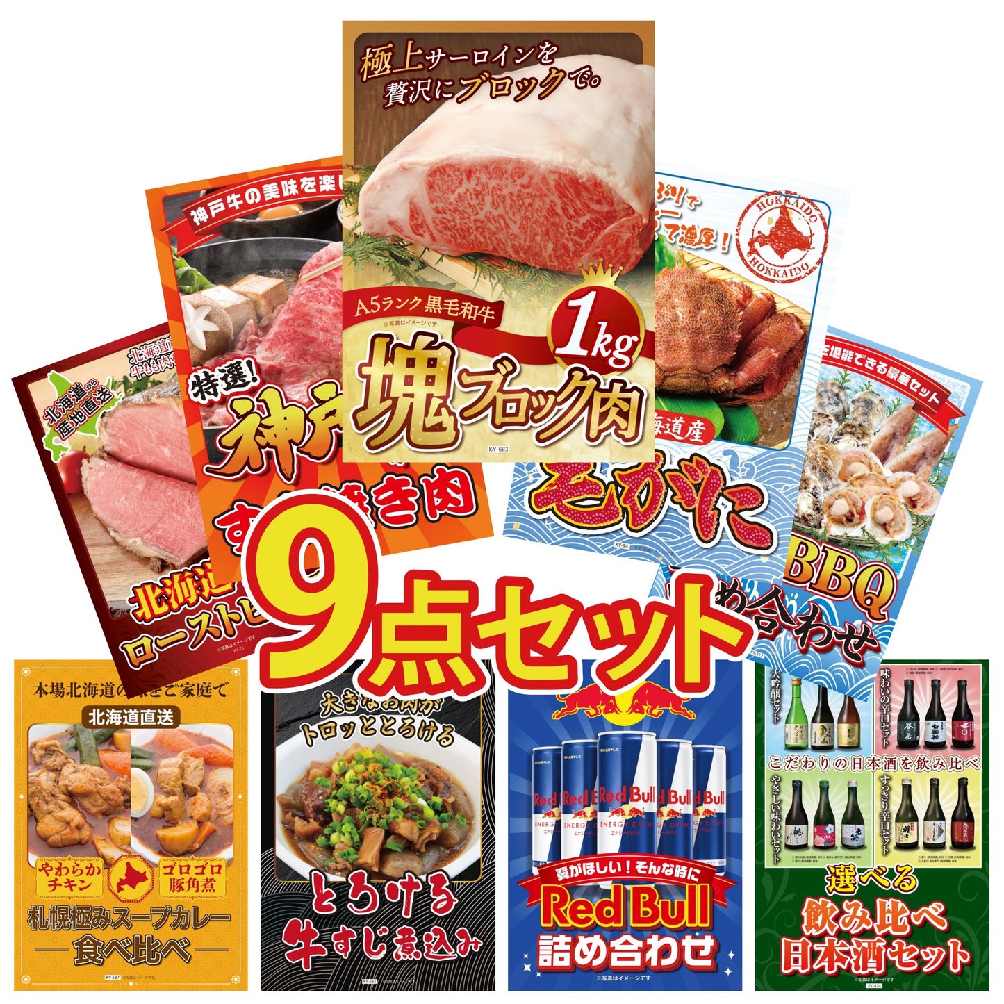 黒毛和牛サーロイン 塊ブロック肉 1kg 9点セット(KY-683)