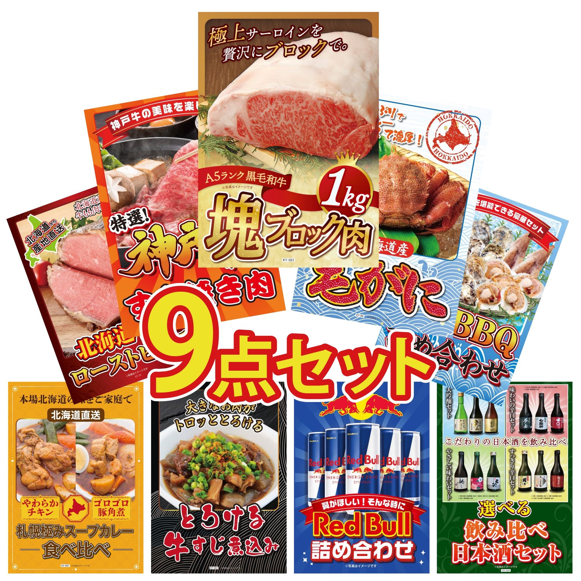 黒毛和牛サーロイン 塊ブロック肉 1kg 9点セット(KY-683)