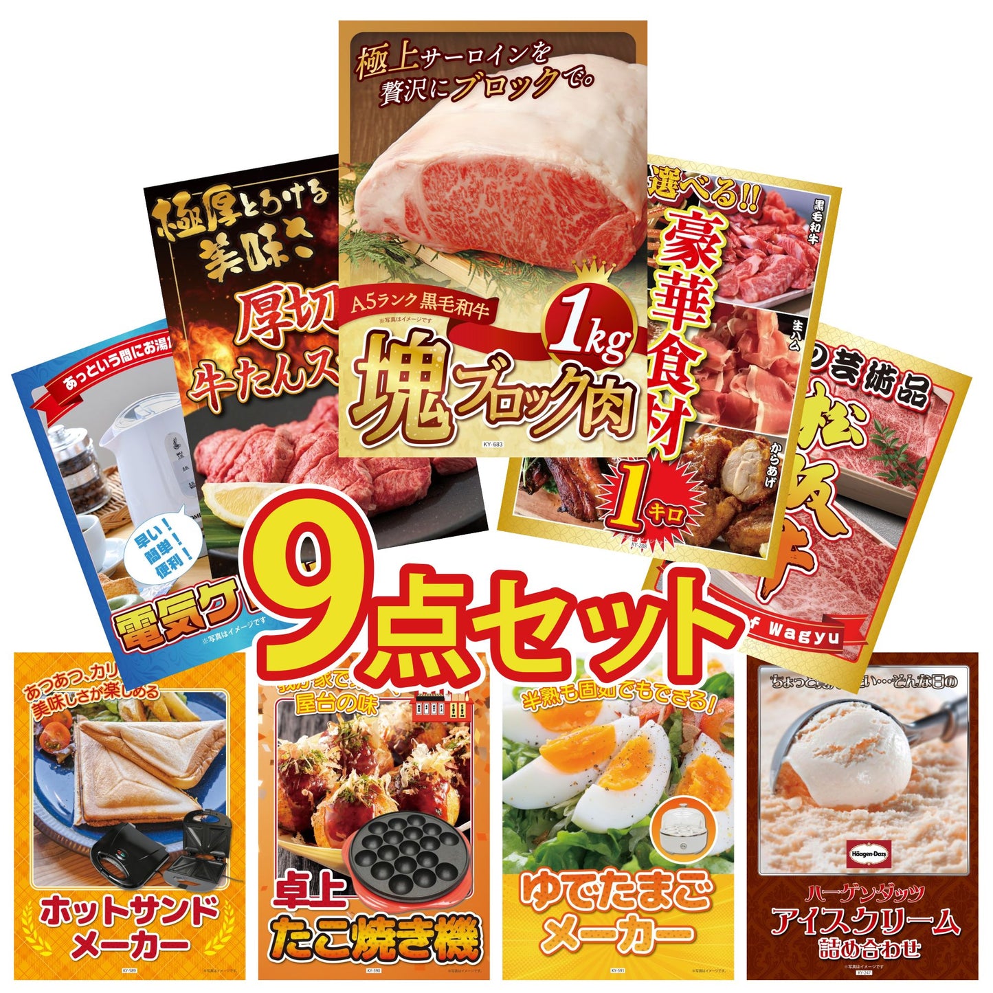 黒毛和牛サーロイン 塊ブロック肉 1kg 9点セット