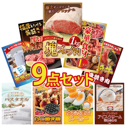 黒毛和牛サーロイン 塊ブロック肉 1kg 9点セット